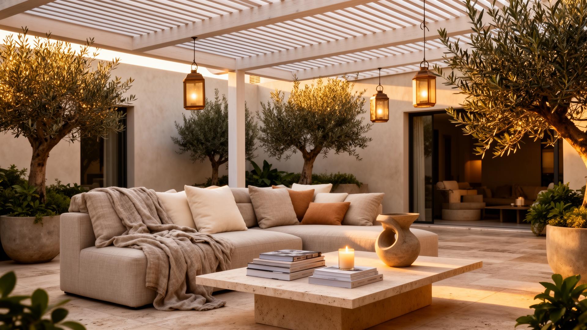 The Modern Courtyard — A terrace at golden hour